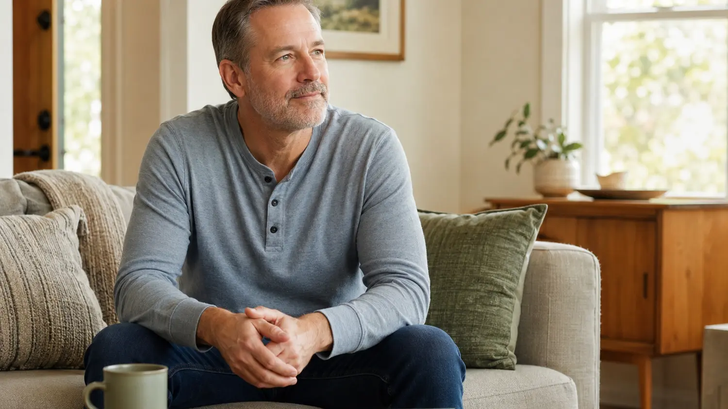 Man considering help for pelvic floor symptoms in his Elmhurst-area home