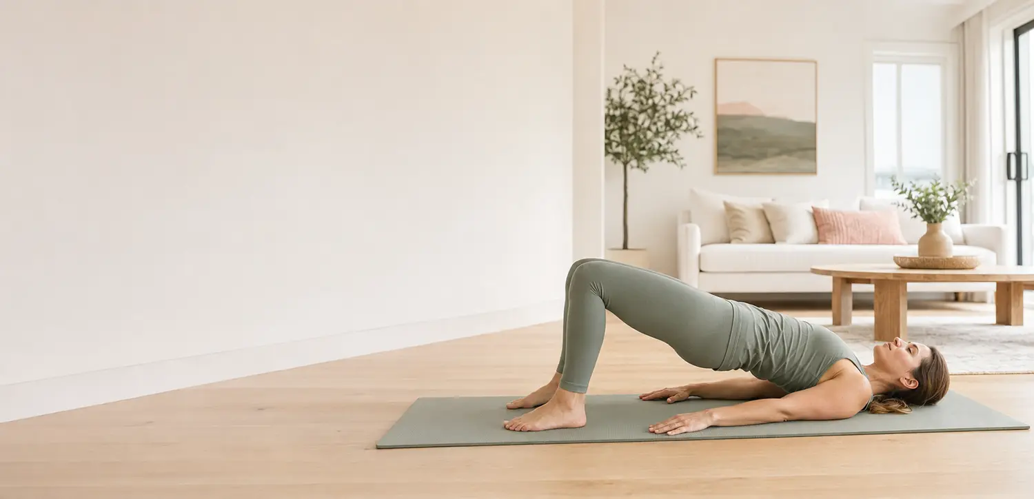 Pelvic floor exercise and breathing practice at home