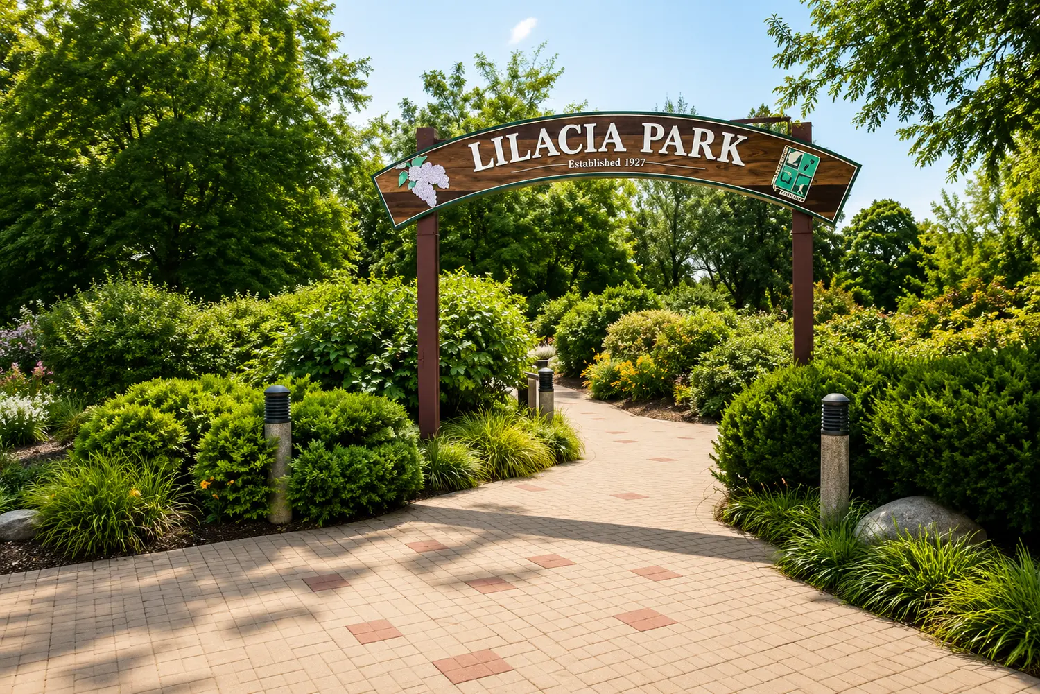 Entrance to Lilacia Park in Lombard, Illinois