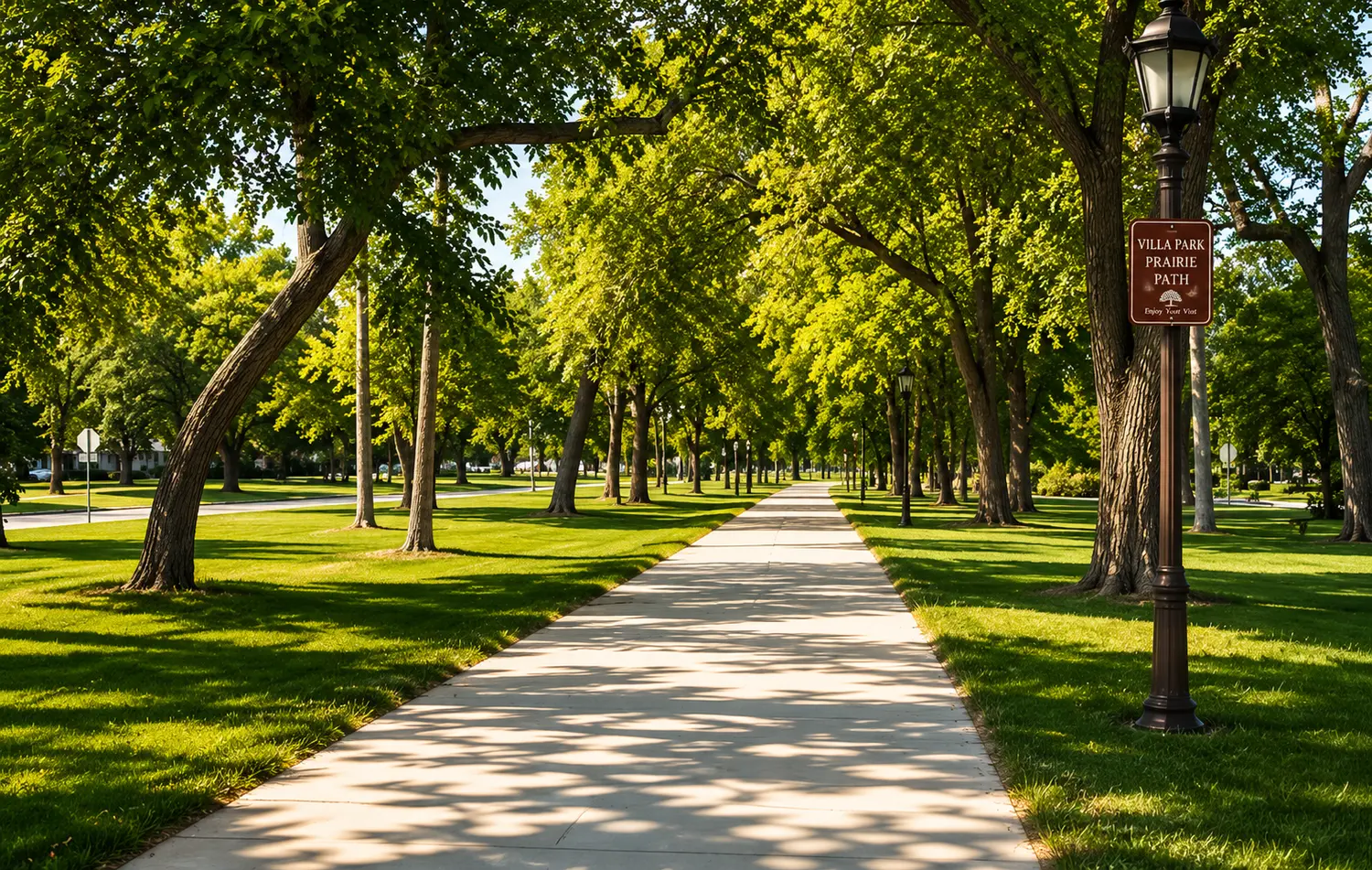 Illinois Prairie Path in Villa Park, Illinois